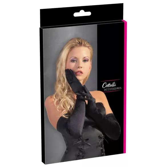 Cottelli - satinhandskar - svart - S-L