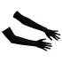 Cottelli - satinhandskar - svart - S-L