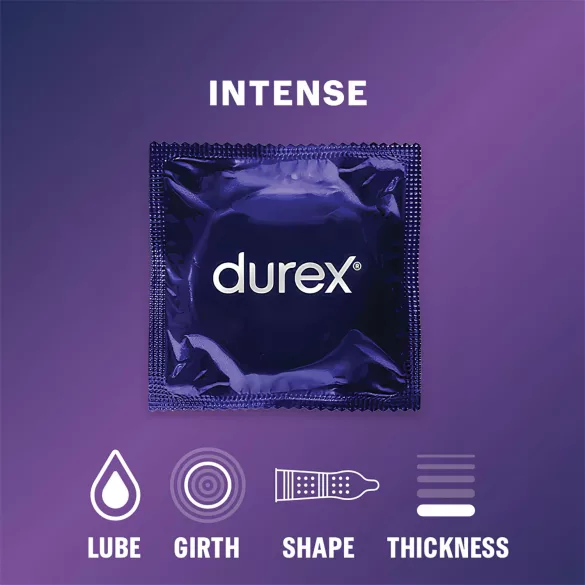 Durex Intense - kondomer - räfflad och nopprad - 10 st