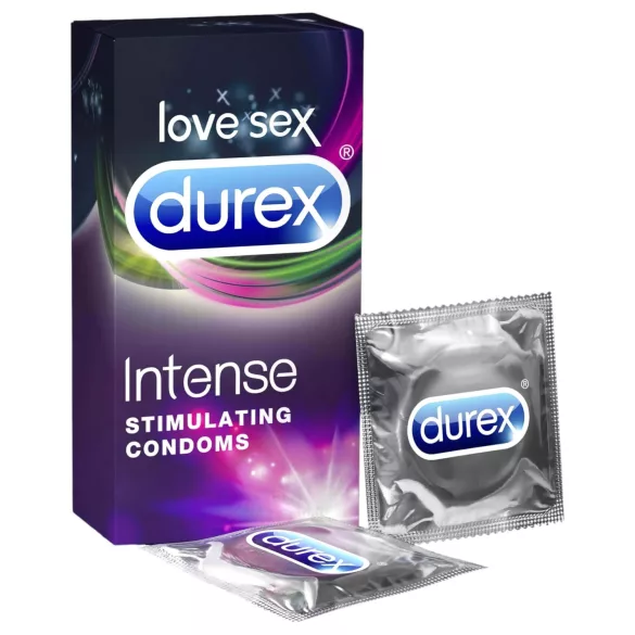 Durex Intense - kondomer - räfflad och nopprad - 10 st