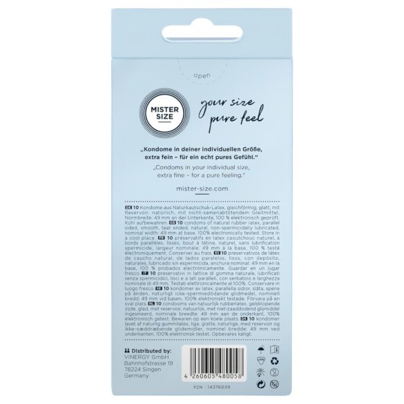 Mister Size - tunn kondom - 49mm - 10 st