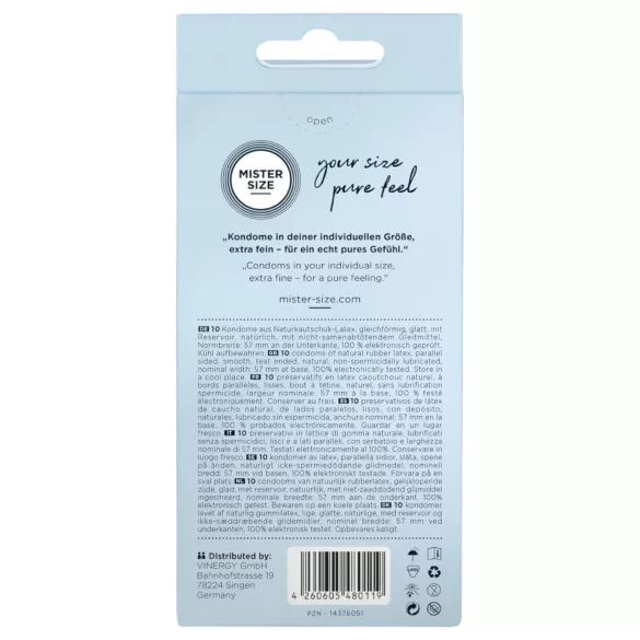 Mister Size - tunn kondom - 57mm - 10-pack
