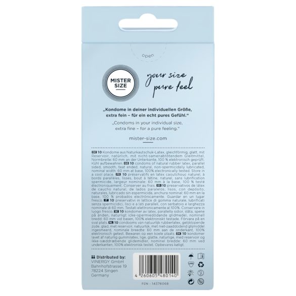 Mister Size - tunn kondom - 60mm - 10 st