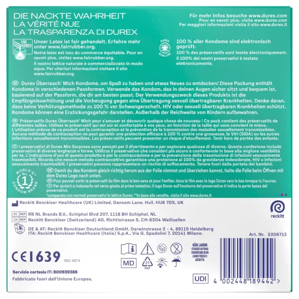 Durex Surprise Me - kondomförpackning - blandade sorter - 30 st