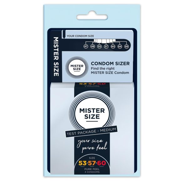Mister Size provpaket kondomer med penismätare - 3 st