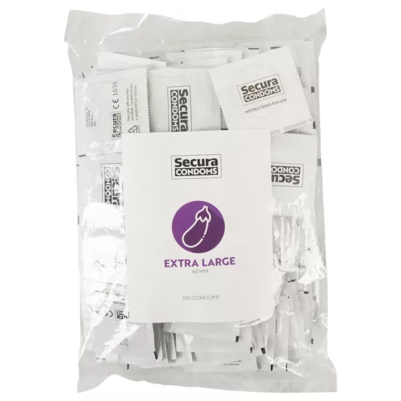 Secura Aubergine - extra stora kondomer - 60mm - 100 st