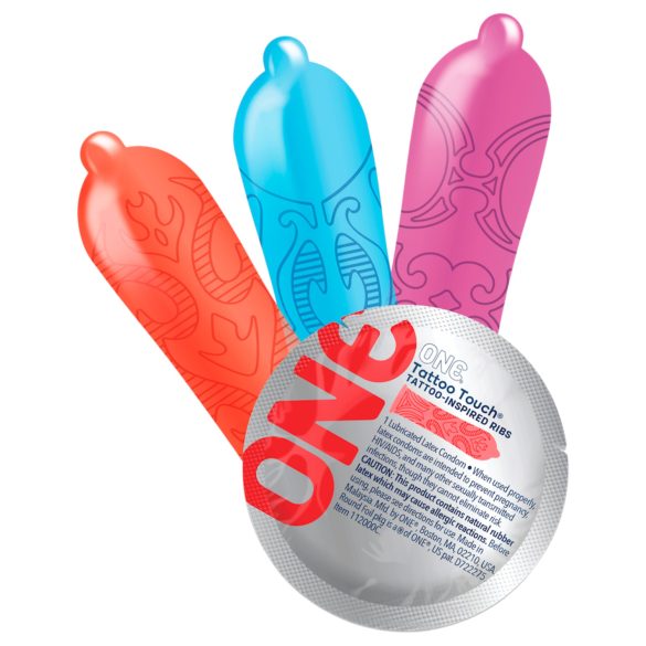 ONE - kondom - tatueringstryck - 12-pack