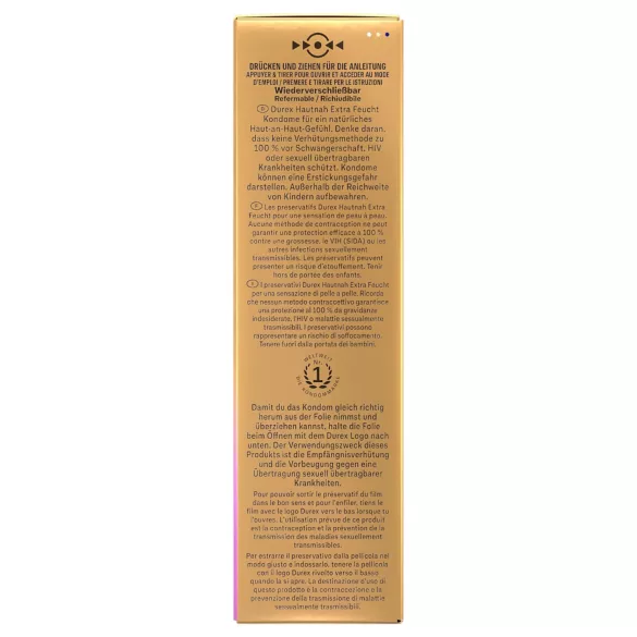 Durex Hautnah - kondomer - extra glidmedel - 10 st