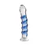 Icicles No. 5 - glasdildo spiral - transparent blå