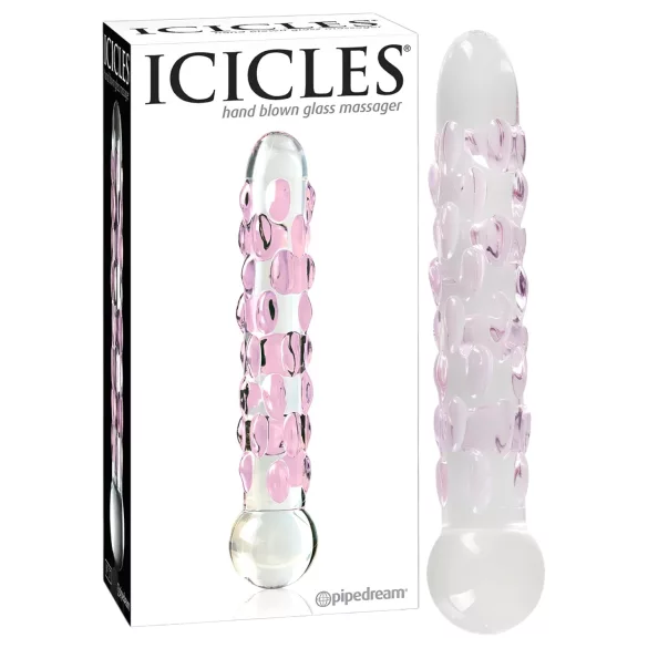 Icicles No. 7 - glasdildo med pärlor