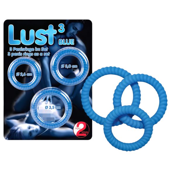 You2Toys - Lust penisringar trio - blå