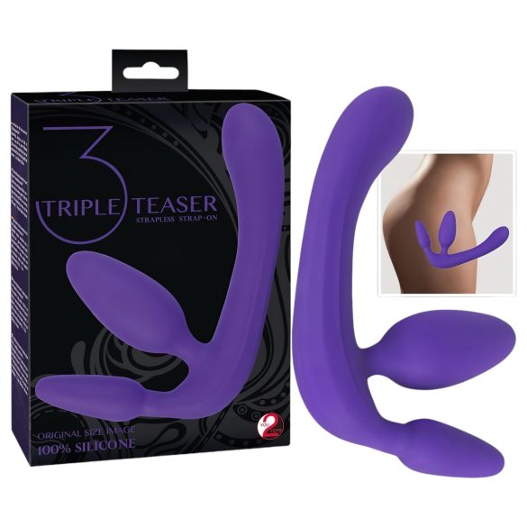 Trefärgad dildo-set utan sele (lila)