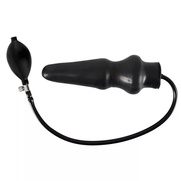 Latex uppblåsbar stor analplugg (svart)