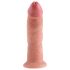 King Cock 9 - realistisk dildo med sugkopp (23 cm) - naturfärg