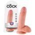King Cock 18 cm realistisk dildo med pung - naturfärgad