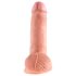 King Cock 18 cm realistisk dildo med pung - naturfärgad