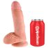 King Cock 18 cm realistisk dildo med pung - naturfärgad