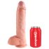 King Cock 10" realistisk dildo med testiklar (25 cm) - naturfärg