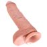 King Cock 10" realistisk dildo med testiklar (25 cm) - naturfärg