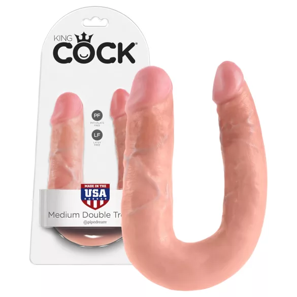 King Cock - dubbel dildo - medium - naturfärg