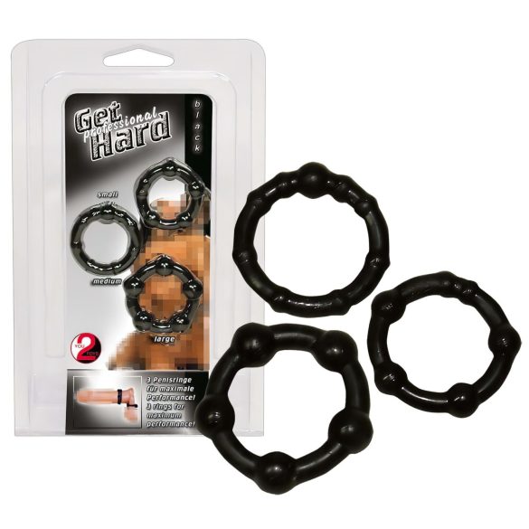 You2Toys - Var stark! Penisring set - svart (3 st)