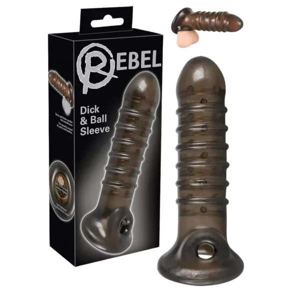 Rebel - penishylsa med räfflor - grå
