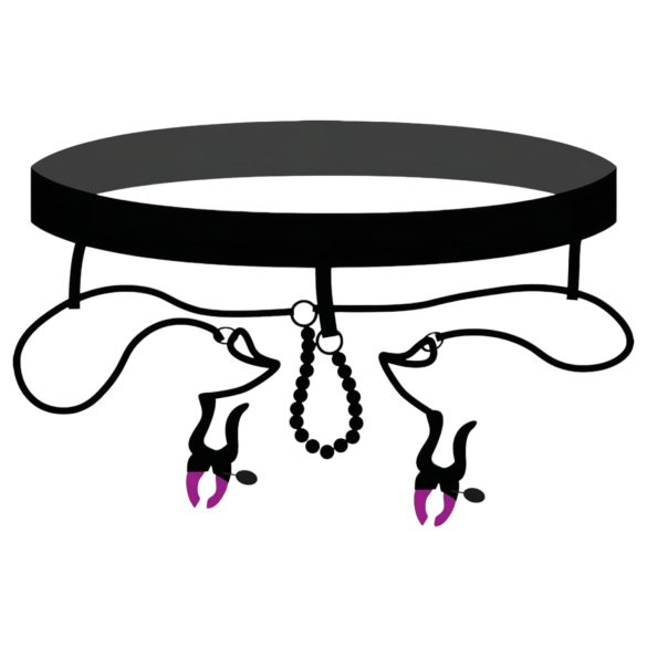 Bad Kitty - intimt dilatorclip med underdel - lila-svart (S-L)