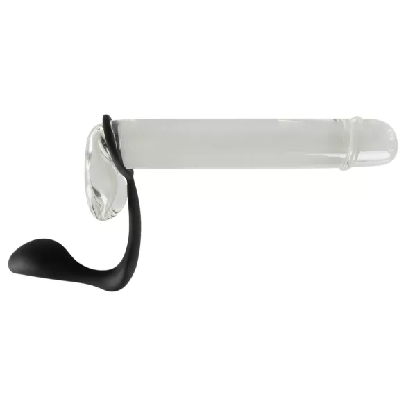 Black Velvets - analplugg med penisring - svart