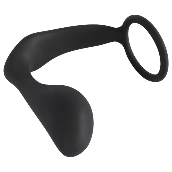 Black Velvets - analplugg med penisring - svart
