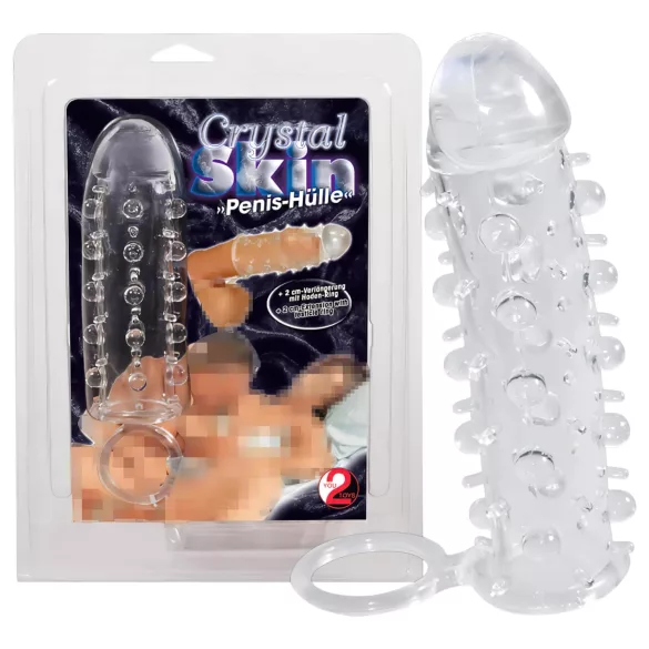 Crystal Skin - penishylsa med erektionsring - transparent