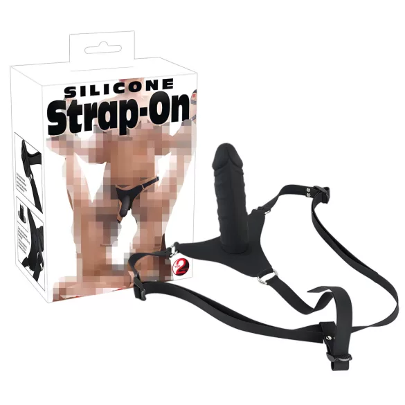 You2Toys - strap-on dildo - silikon - svart