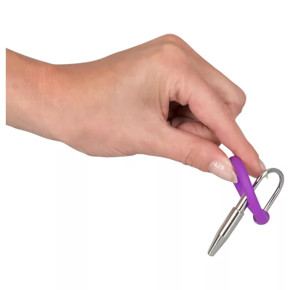 You2Toys - Penisplugg - silikon ollonring med konisk dilatator (lila-silver)