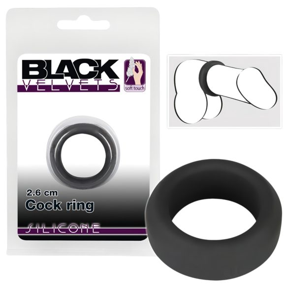 Black Velvet - kraftig penisring, 2,6 cm - svart