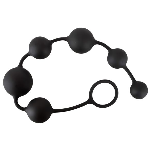 Black Velvets - analdildo med 6 kulor - svart