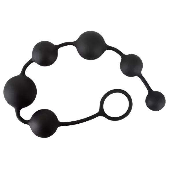 Black Velvets - analdildo med 6 kulor (svart)