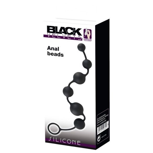 Black Velvets - analdildo med 6 kulor - svart