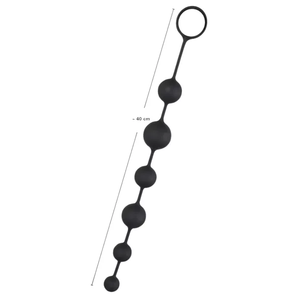Black Velvets - analdildo med 6 kulor (svart)
