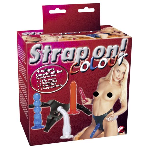 You2Toys - Färgglatt strap-on dildoset!