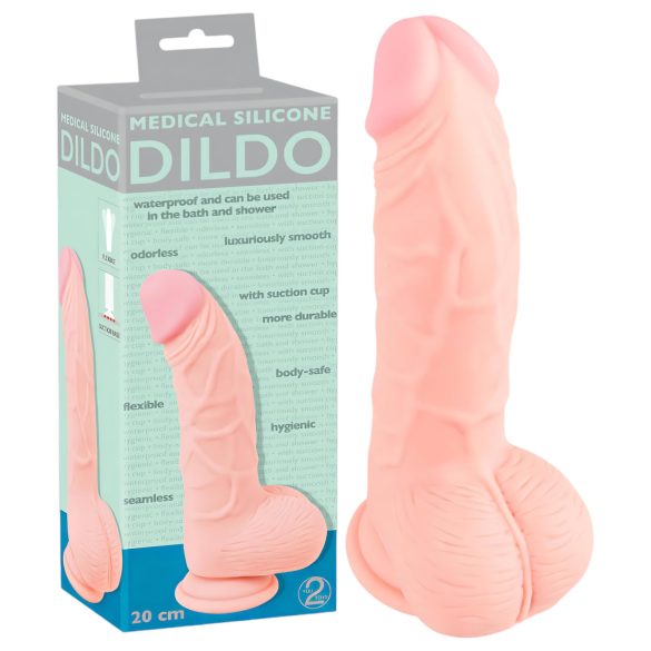 Medicinskt silikon dildo (20 cm) - natur