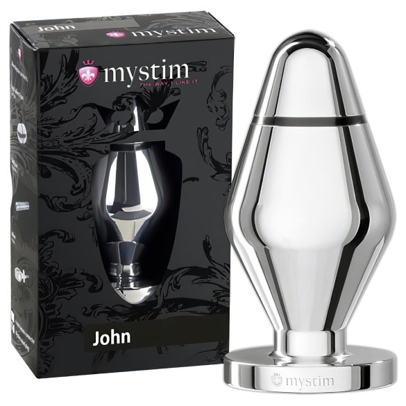 mystim Little John - elektro analt plugg - silver (stor)