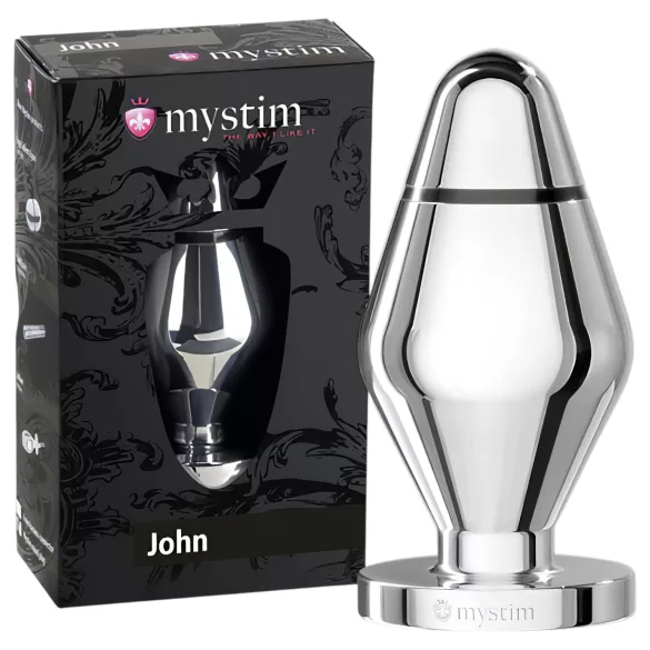 mystim - analplug för elektrosex - stor - silver