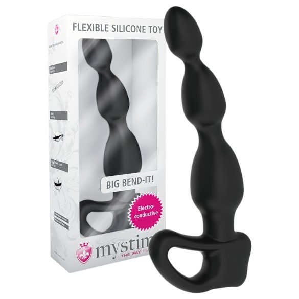 mystim Big Bend-it! - kulformad elektroanaldildo (svart)