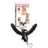 Dubbel vibrator med rem (svart) - Fetish