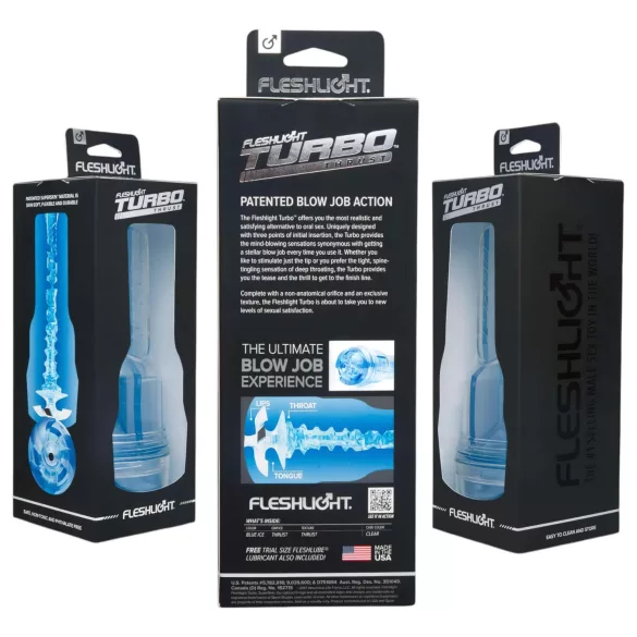 Fleshlight Turbo Thrust - onaniprodukt med sugfunktion - blå