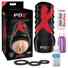   PDX Elite - masturbationsturbator - lufttät sugfunktion - naturfärg