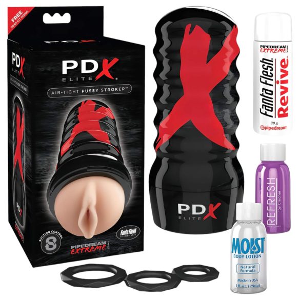 PDX Elite Lufttät Vagina - Manuell Sugande Onaniprodukt (Naturtrogen)