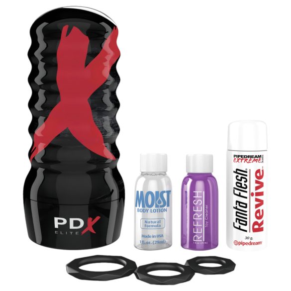 PDX Elite - masturbationsturbator - lufttät sugfunktion - naturfärg