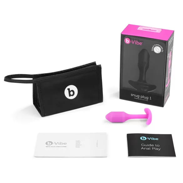 b-Vibe Snug Plug 1 - analplugg med inre vikt (55 g, rosa)