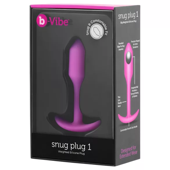 b-Vibe Snug Plug 1 - analplugg med inre vikt (55 g, rosa)