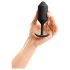b-vibe Snug Plug 3 - Dubbelbolls analplugg (180g) - svart